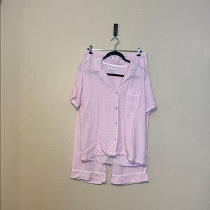 Splendid Pink & White Striped Pajama Sleep Set Size Large‎